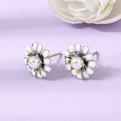 Brass Enamel Stud Earrings KK-CBA8324-27P-04-1