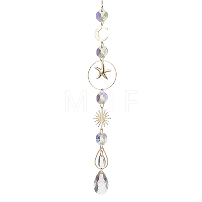 Glass Hanging Suncatchers HJEW-JM04582-1