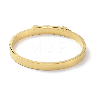 Vacuum Plating Arrow 304 Stainless Steel with Crystal Rhinestone Hinged Bangles BJEW-G700-03G-1