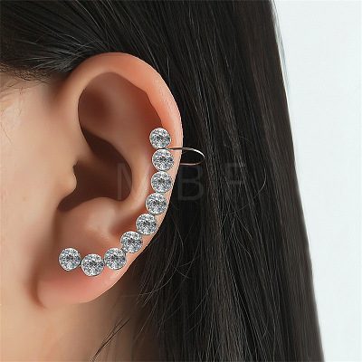 Rhinestone Cuff Earrings for Girl Women Gift EJEW-B042-06P-B-1