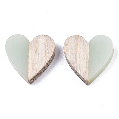 Resin & Wood Two Tone Cabochons RESI-R425-04H-1