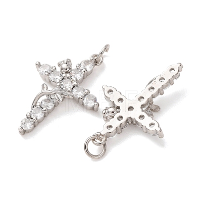 Brass Pave Clear Cubic Zirconia Pendants CU-CBA2907-01B-P-1
