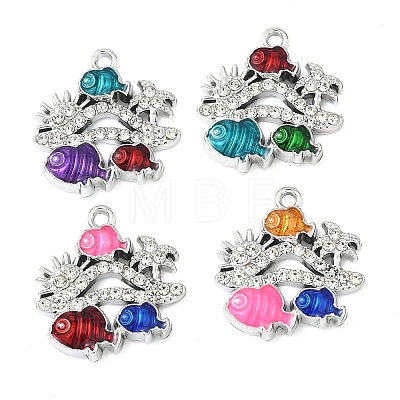 Alloy Rhinestone Pendants FIND-C087-10P-1