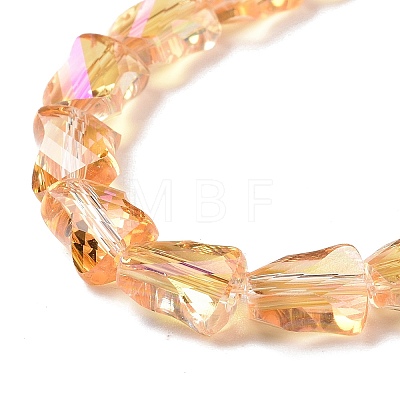 Faceted Electroplated Transparent Glass Beads Strands GLAA-G092-A01-1