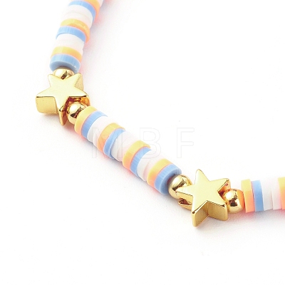 Handmade Polymer Clay Beads Stretch Bracelets Sets BJEW-JB06353-02-1