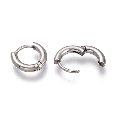 Tarnish Resistant 201 Stainless Steel Huggie Hoop Earrings EJEW-L256-05L-P-1