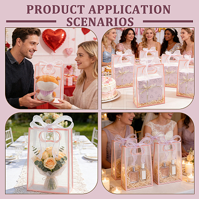 24Pcs PP Plastic Gift Tote Bags ABAG-GA0001-14B-1