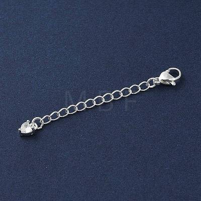 Brass Micro Pave Clear Cubic Zirconia Chain Extender KK-G491-52B-S-1
