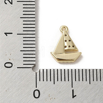 Brass Micro Pave Cubic Zirconia Charms KK-C043-06G-1