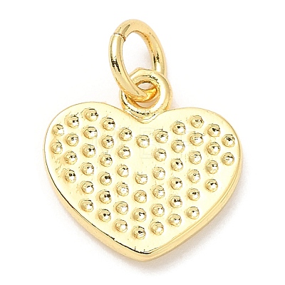 Rack Plating Brass Heart Charms KK-A185-24G-02-1