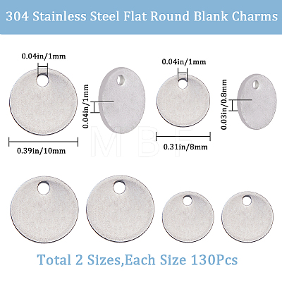 CREATCABIN 260Pcs 2 Style 304 Stainless Steel Charms STAS-CN0001-41-1