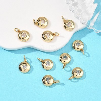SHEGRACE Valentine's Day Brass Clear Cubic Zirconia Charms XGRQ3P339-594G-1