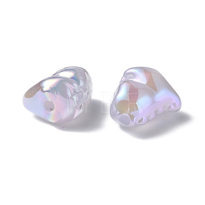 UV Plating Rainbow Iridescent Acrylic Beads PACR-M003-15D-1
