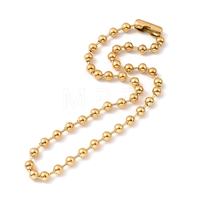 Vacuum Plating 304 Stainless Steel Ball Chain Necklace & Bracelet Set STAS-D181-01G-01C-1