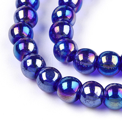 Electroplate Transparent Glass Beads Strands GLAA-T032-T6mm-AB15-1