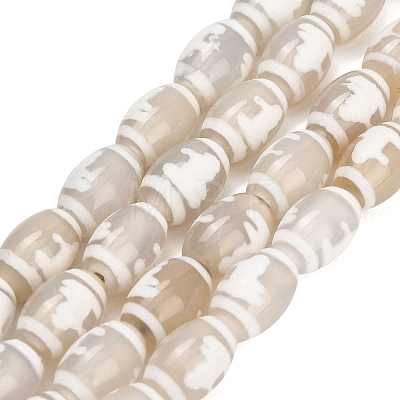 Tibetan Style dZi Beads Strands GG-CBA4812-C03-8X12MM-1