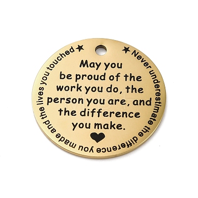 201 Stainless Steel Pendants STAS-R002-01G-09-1