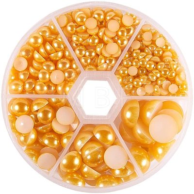 1Box ABS Plastic Imitation Pearl Dome Cabochons SACR-PH0001-32-1