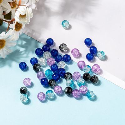 Baking Painted Crackle Glass Beads DGLA-X0006-8mm-03-1