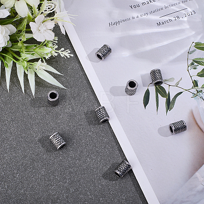 8Pcs 304 Stainless Steel European Tube Beads STAS-HY0002-25-1