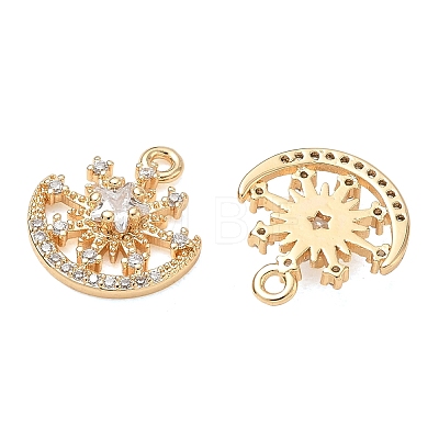 Brass Micro Pave Clear Cubic Zirconia Charms CU-CBAB0CF-15G-1