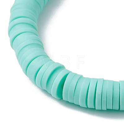Polymer Clay Heishi Surfer Stretch Bracelet with Acrylic Beaded BJEW-JB09916-02-1