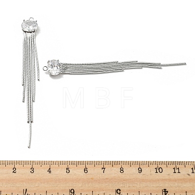 Brass Chains Tassel Pendants KK-D090-04G-1