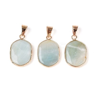 Natural Flower Amazonite Pendants G-N349-04D-G-1