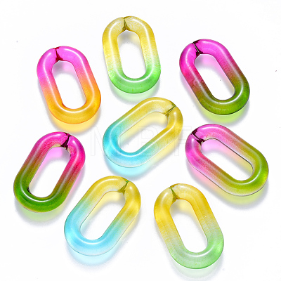 Two Tone Transparent Acrylic Linking Rings OACR-S036-006B-N-1