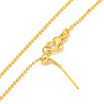 Brass Ball Chain Necklaces for Women NJEW-G084-14G-1