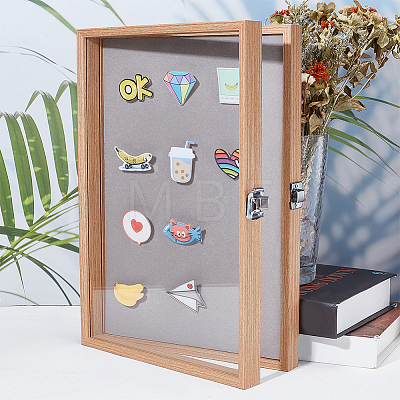 Wooden Presentation Boxes for Badge Storage and Display AJEW-WH0323-11-1