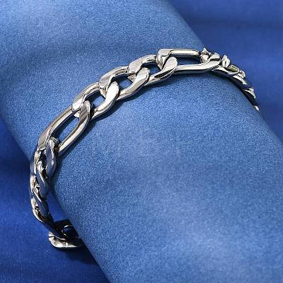 201 Stainless Steel Curb Chain Bracelets for Men STAS-T077-22A-01P-1