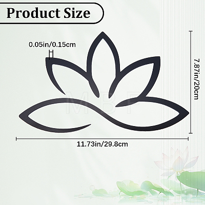 Lotus Acrylic Mirror Wall Stickers OACR-WH0032-04B-1