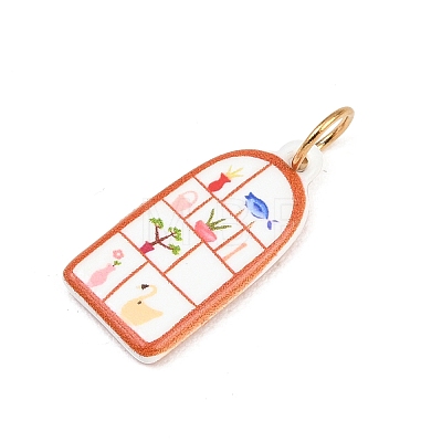 304 Stainless Steel Enamel Pendants STAS-C169-01D-1
