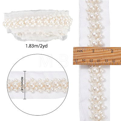 Fabric with Plastic Beads Ribbon OCOR-FG0001-29-1