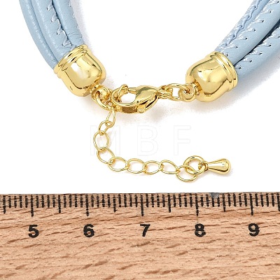 Microfiber Leather Multi-strand Cord Bracelets Makings FB-CBA983F-01G-08-1