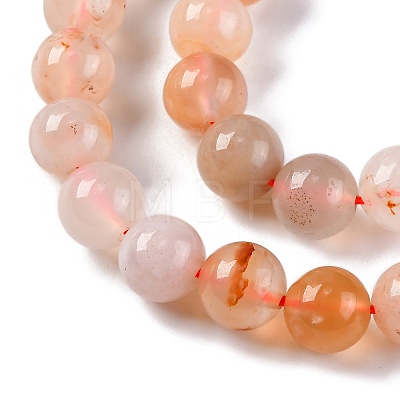 Natural Cherry Blossom Agate Beads Strands G-B130-8mm-02-1