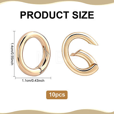 10Pcs Brass Spring Gate Rings KK-ME0004-13G-1