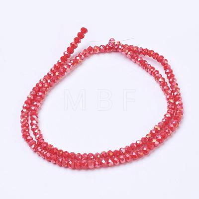 Electroplate Glass Beads Strands GLAA-F001-3x2mm-18AB-1