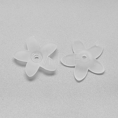 5-Petal Transparent Acrylic Bead Caps FACR-S011-SB518-1