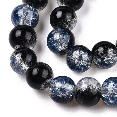 Transparent Crackle Baking Painted Glass Beads Strands X1-DGLA-T003-01A-01-1