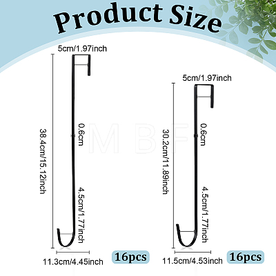 32Pcs 2 Styles Carbon Steel Hooks for Wreath AJEW-WA0003-98-1