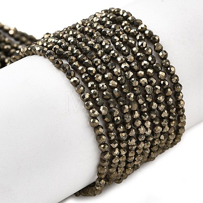 Natural Pyrite Beads Strands G-J002-19-1