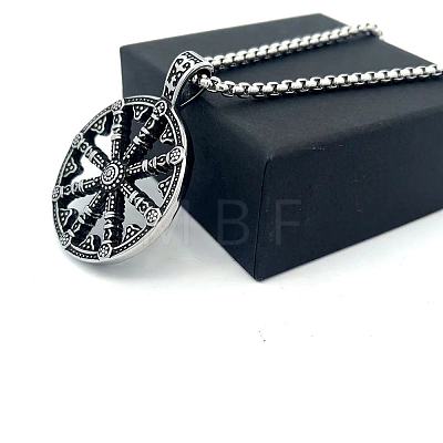Vintage 304 Stainless Steel Viking Anchor Pendant Necklaces for Men VB2493-1