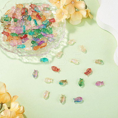 110Pcs 11 Colors Baking Paint and Golden Metal Enlaced Glass Beads DGLA-TA0001-66-1