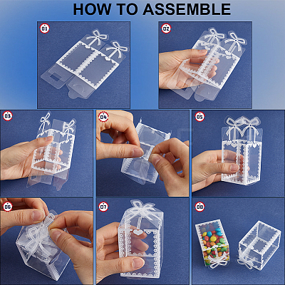 CRASPIRE 40Pcs 2 Styles Foldable Transparent PVC Boxes CON-CP0001-014-1