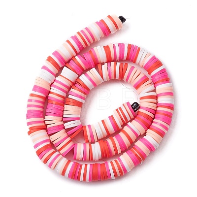 Handmade Polymer Clay Beads Strands CLAY-R089-8mm-T034-1