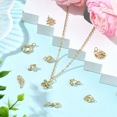 10Pcs 10 Styles Brass Pendants KK-YW0004-40-1