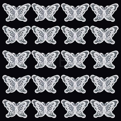 Butterfly Shape Polyester Lace Embroidery Sewing Ornament Accessories DIY-WH0401-39A-1