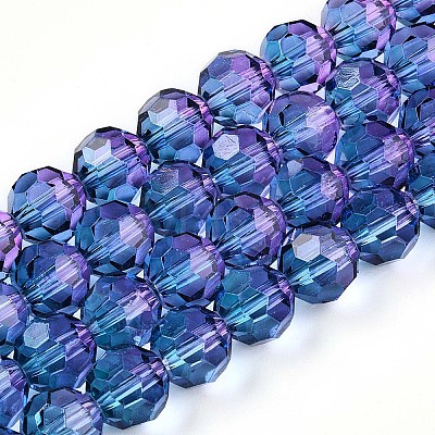 Baking Paint Transparent Glass Beads Strands DGLA-A035-T10mm-A07-1